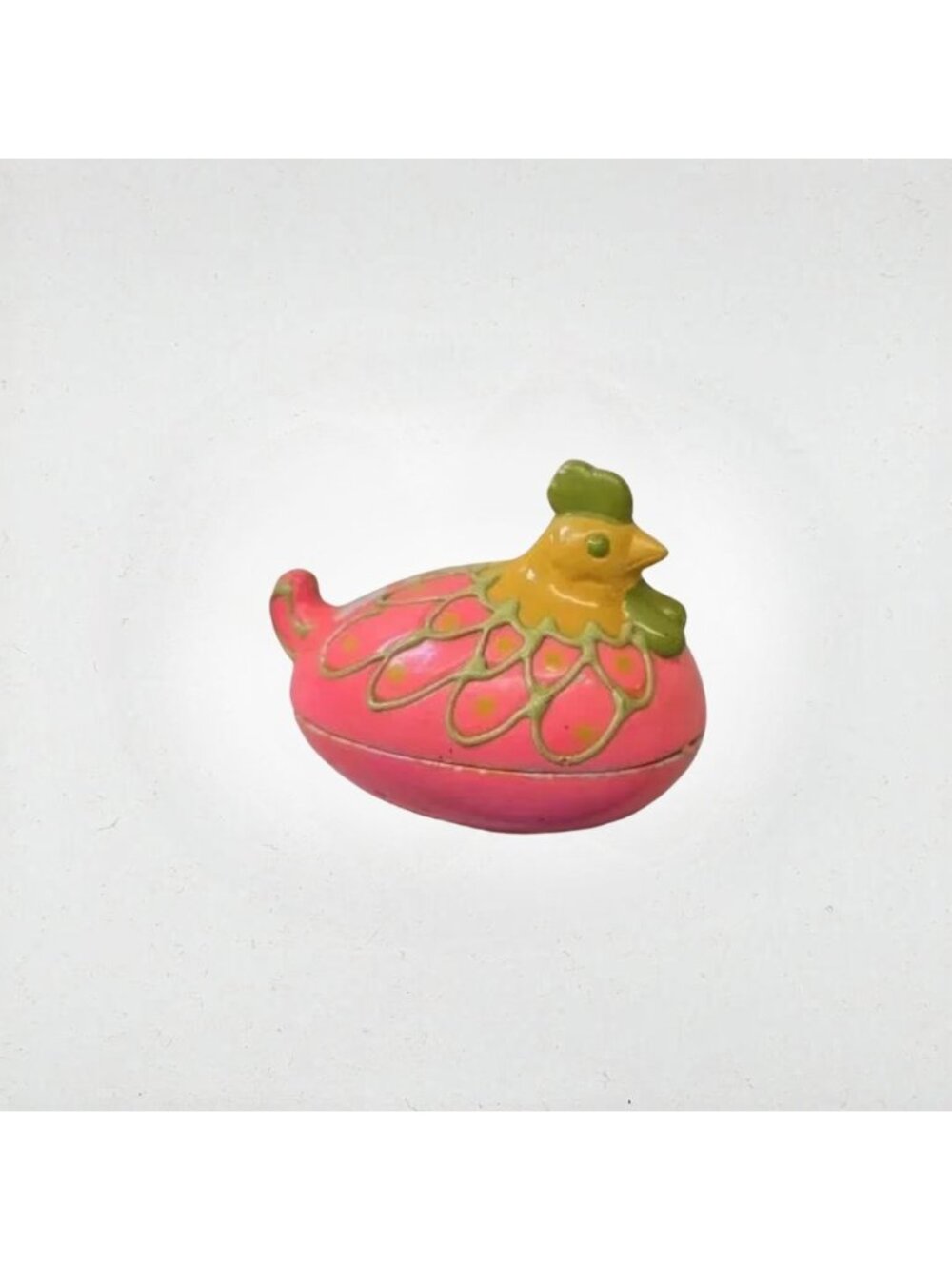 Vintage Papier Mâché Hen on Nest Trinket Box Japan